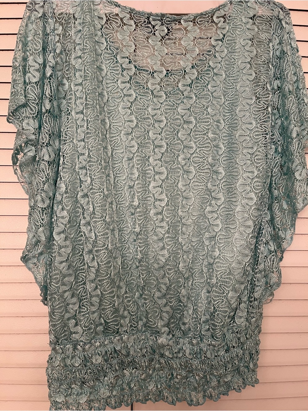 Lace Overlay Short Sleeve Top